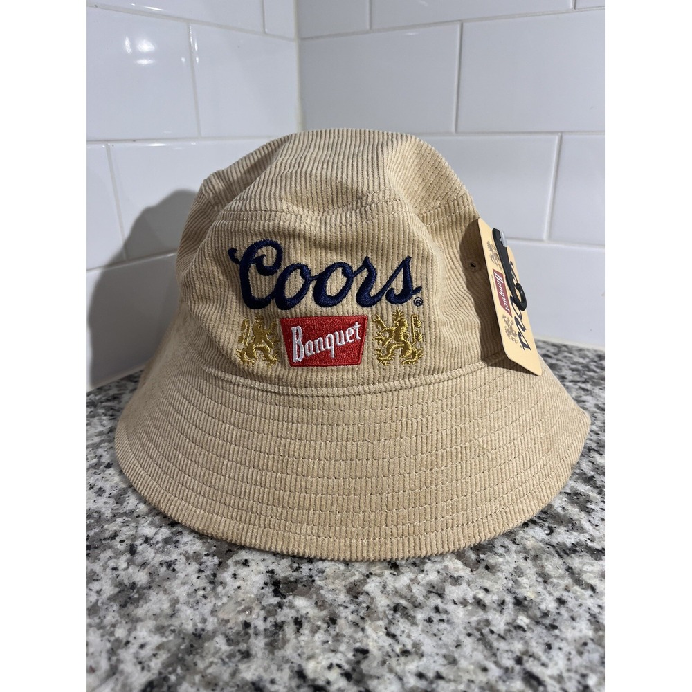 Coors Banquet Vintage Classic Corduroy Logo Brown Bucket Hat Cap OSFM - NWT - Picture 6 of 11